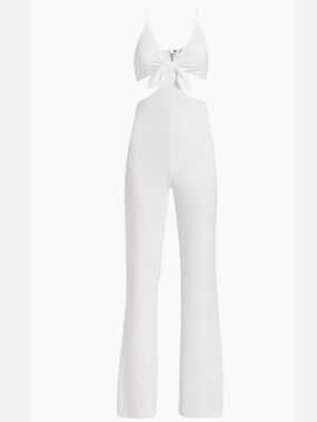 NWT Alice + Olivia Havana Cutout Bow Jersey Maxi Jumpsuit - 6
